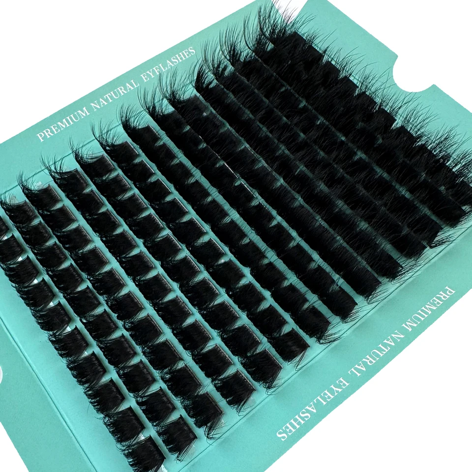 Racimos de pestañas DIY 8D esponjosos 60D-200D, mezcla de 8-20 mm, extensión de pestañas 0.07 mm curva D rusa, gruesas y reutilizables, dramáticas 4