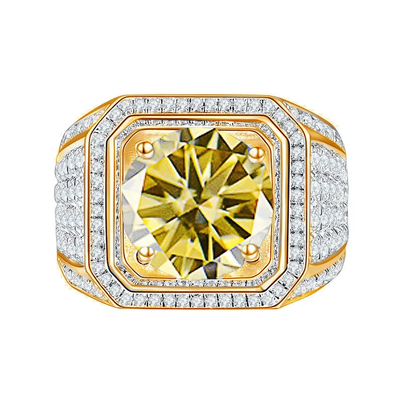 2 Carat Sapphire Moissanite Gold Rings for Men Women Green Red Purple Moissanita Lab Diamond S925 Silver Fine Jewelry Wholesale