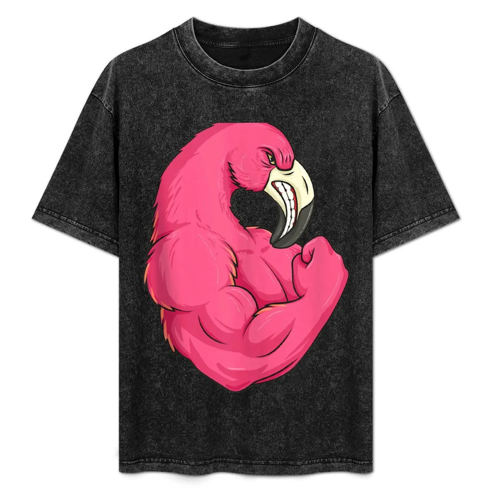 

Funny Flamingo Weightlifting Bodybuilder Muscle Fitness T-Shirt tops cotton man t-shirts vintage mens big and tall t shirts