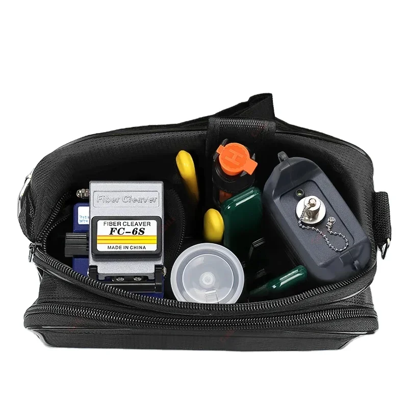 2026/19pcs/set FTTH Fiber Optic Tool Kit with  Fiber Cleaver -70~+10dBm Optical Power Meter 10mw VFL Komshine Cleaver FC-6S