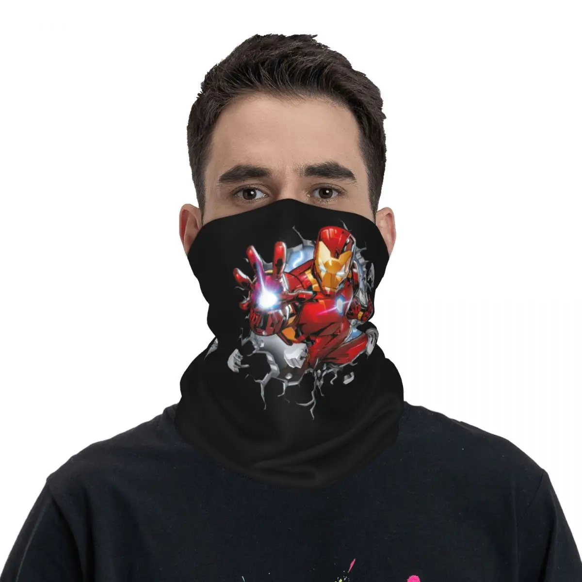 MARVEL Bandana Neck Cover Motorcycle Club Iron Man Wrap Scarf Multi-use Cycling Riding Unisex Adult Winter