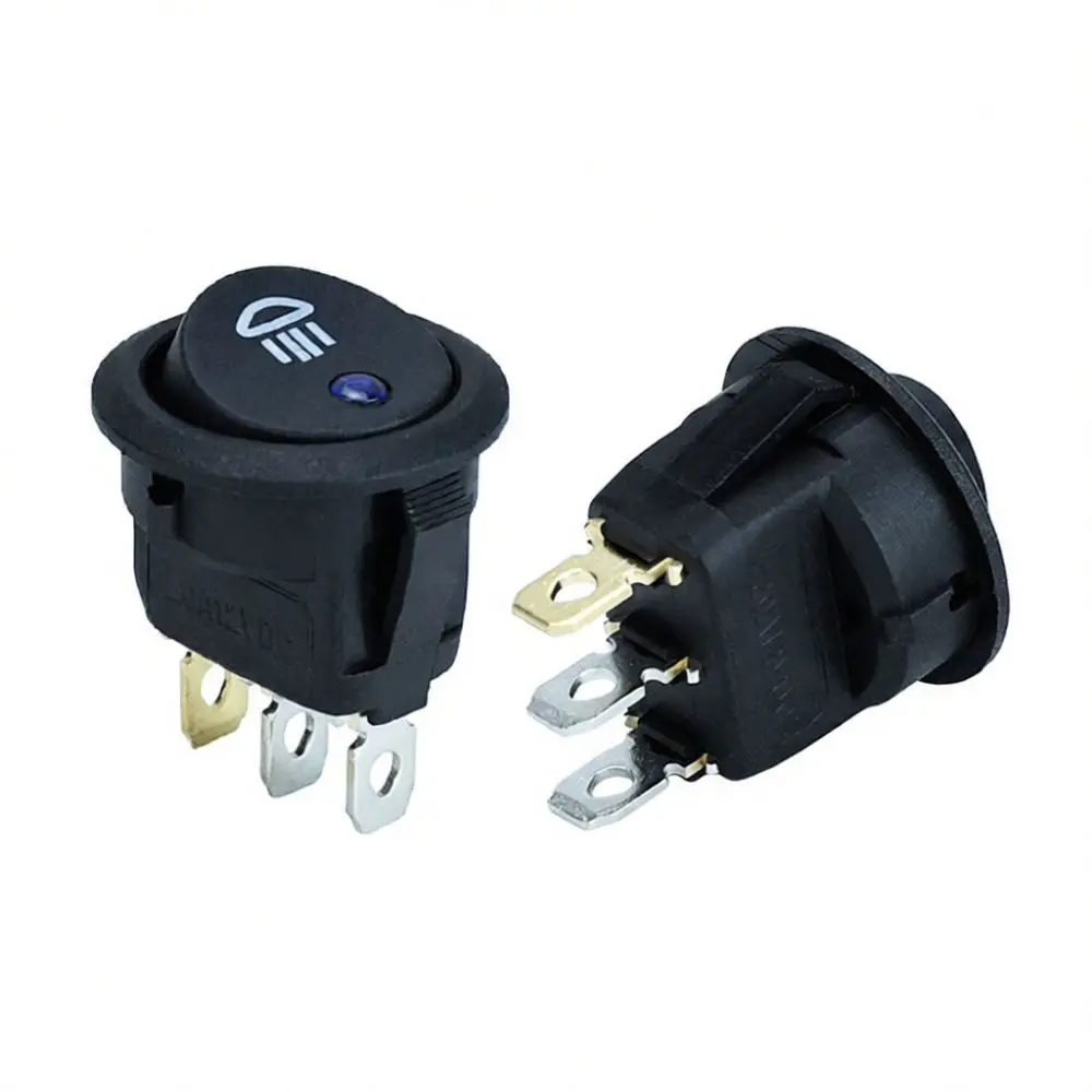12V 24V Car Rocker Switch LED Lighted Indicator Cat Eye Design High Beam Pattern Dashboard Control Toggle For Vehicle