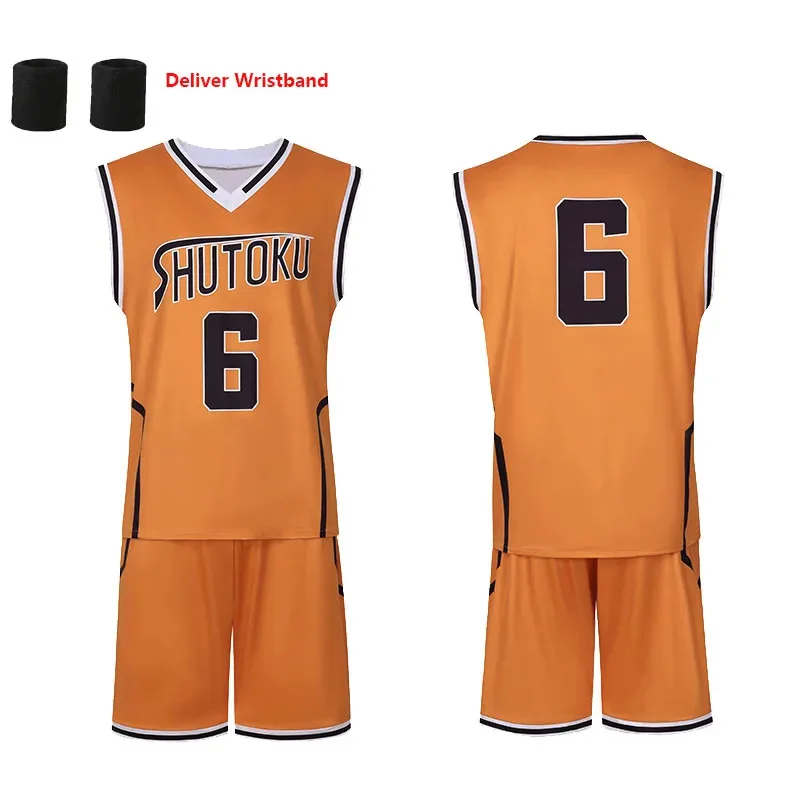 Аниме Куроко Но Басуке Косплей Костюм No 5, 6, 7, 8, 9, 15, баскетбольная форма Midorima Shintaro Kuroko, спортивная одежда, рубашка, шорты, комплект