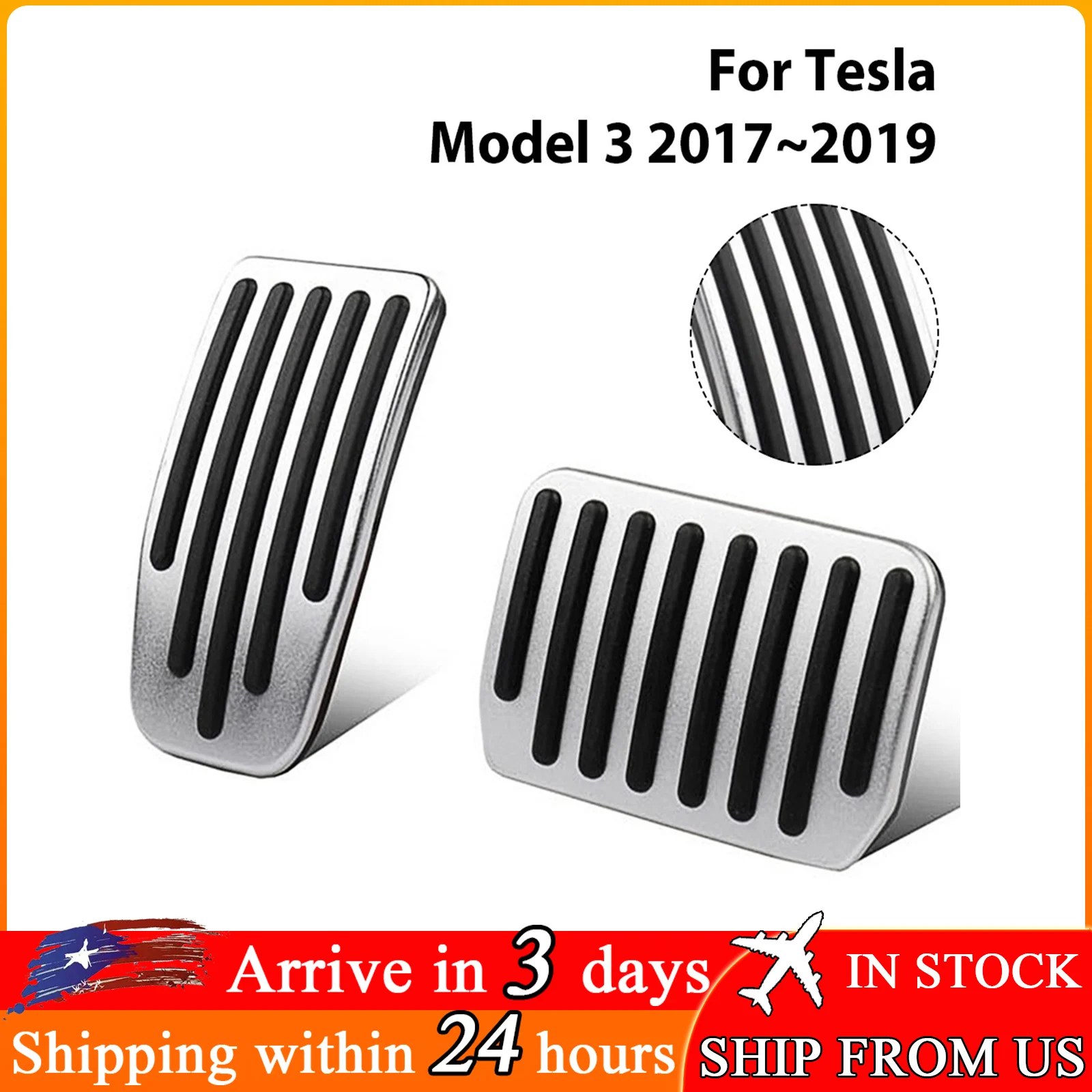 

For Tesla Model 3 Model3 Accessories Aluminum alloy Foot Pedal Accelerator Gas Fuel Brake Pedal Rest Pedal Cover Car Styling