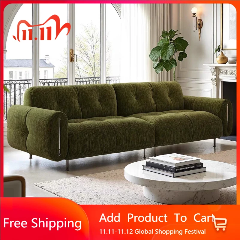 

Elegant Recliner Living Room Sofa Classic Family Mid Century Comfortable Living Room Sofa Apartment Muebles Postmodern Furniture