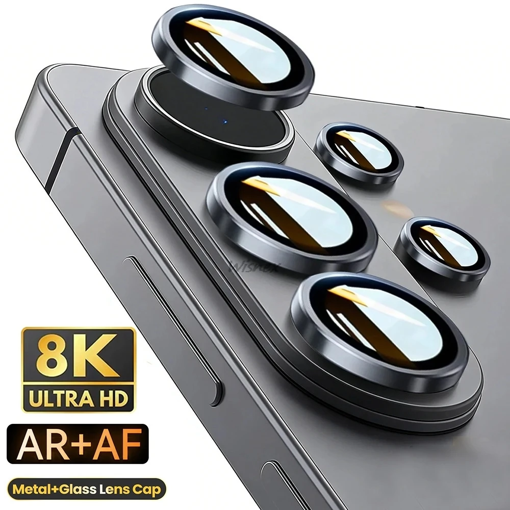Metall-Kameraobjektivschutzfolie für Samsung Galaxy S26 S24 S23 Ultra Plus S22 Ultra 5G HD Hartglas-Objektivring-Abdeckkappe