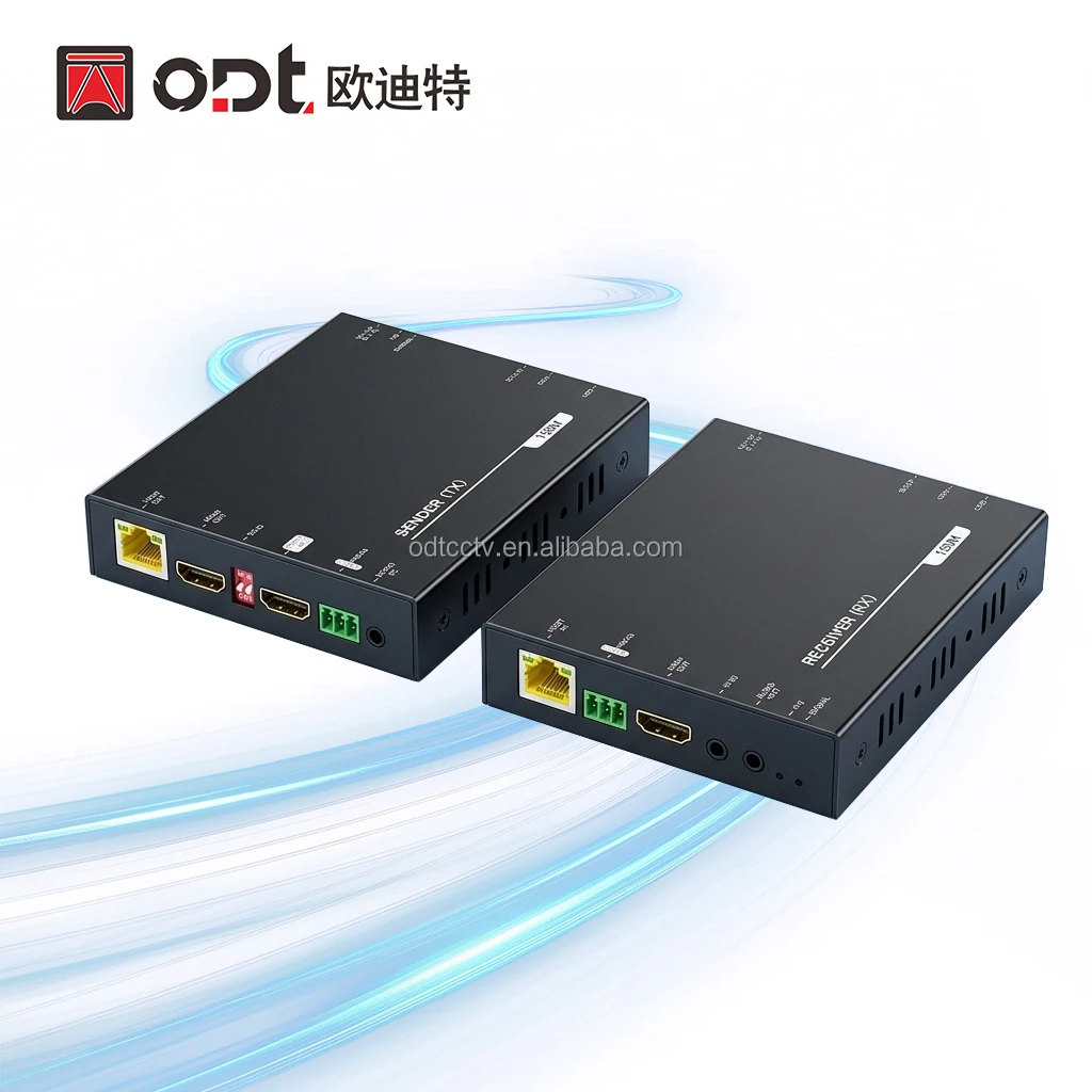 2026 4K 60Hz HDbaset Extender 150m 18Gbps HD-MI Extender Over Cat6 with Loop Out, Audio Embedding, Bi-IR RS232, POC & EDID Suppo