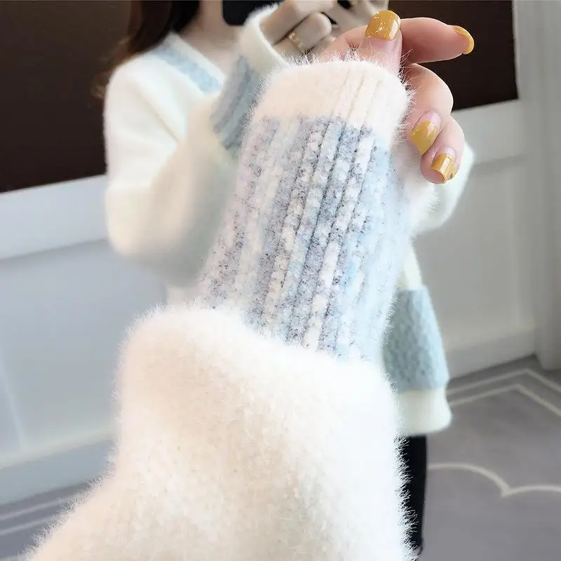 2023 New Spring And Autumn Fairy Mink Fur Loose Cardigan, Knitted Sweater Women, Thick Coat For Women