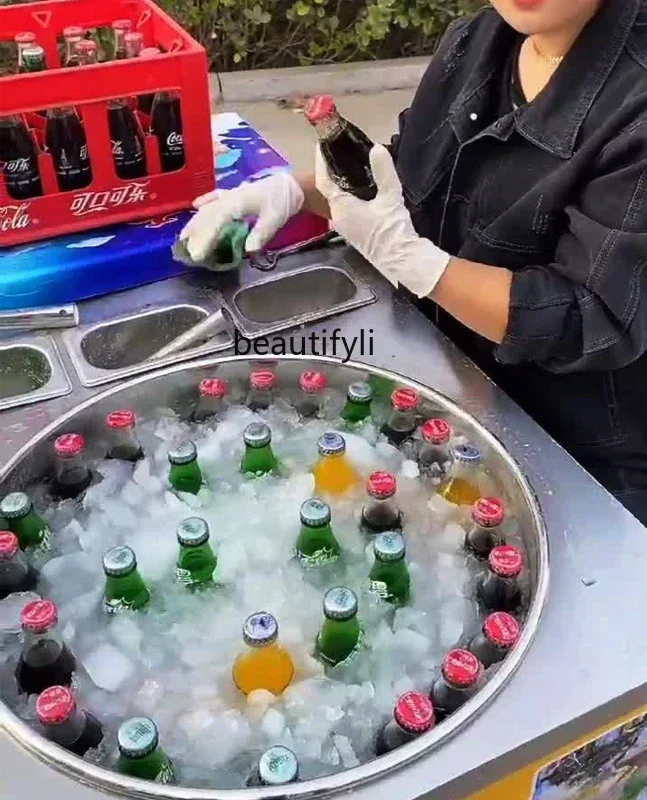 

ss cn8350 ss 8350 LBX Summer Rocking Ice Stall Tool Handmade Ice Cream Cola Smoothie Integrated Equipment Cart