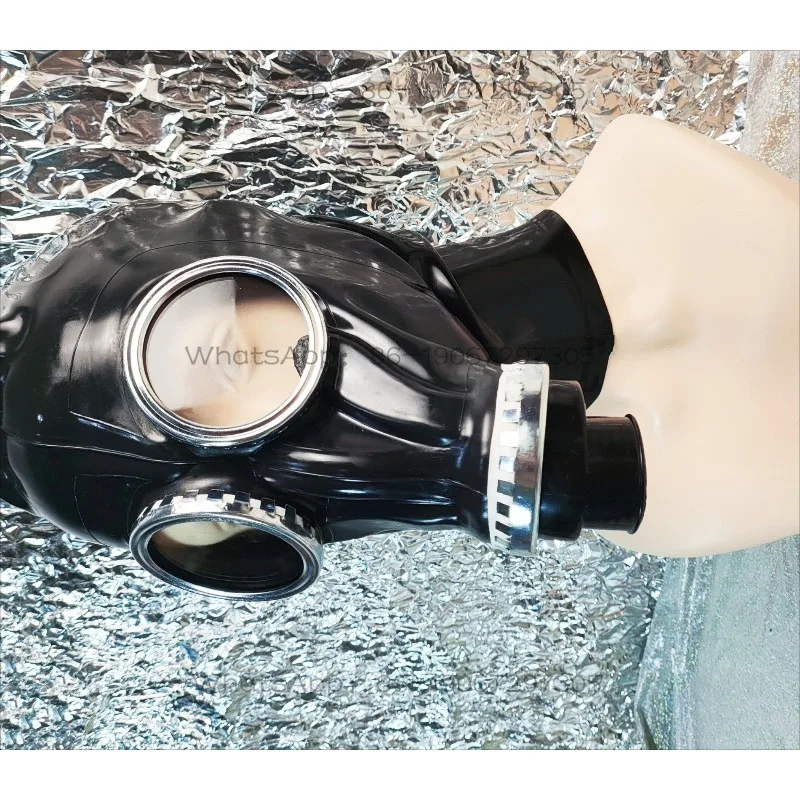 Latex, All-inclusive Zipper Cosplay Accessories, Free Lenses, Neck Mask