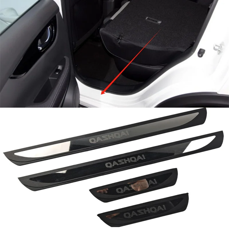 4Pcs/Lot ABS Stainless Steel For 2016-2021 Nissan Qashqai J11 Door Sill Pedal Welcome Scuff Plate Decoration Cover