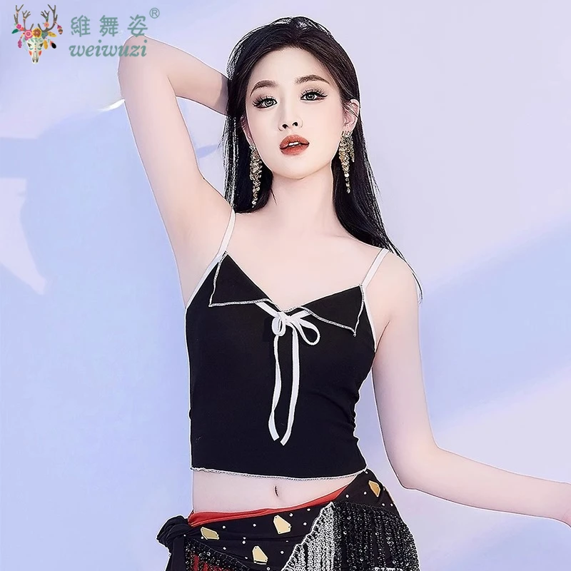 

New Belly Dance Top Hanging Bra Bottom Dongfang Dance Sports Fitness Strap Underwear Female Oriental Dance Training Clothing