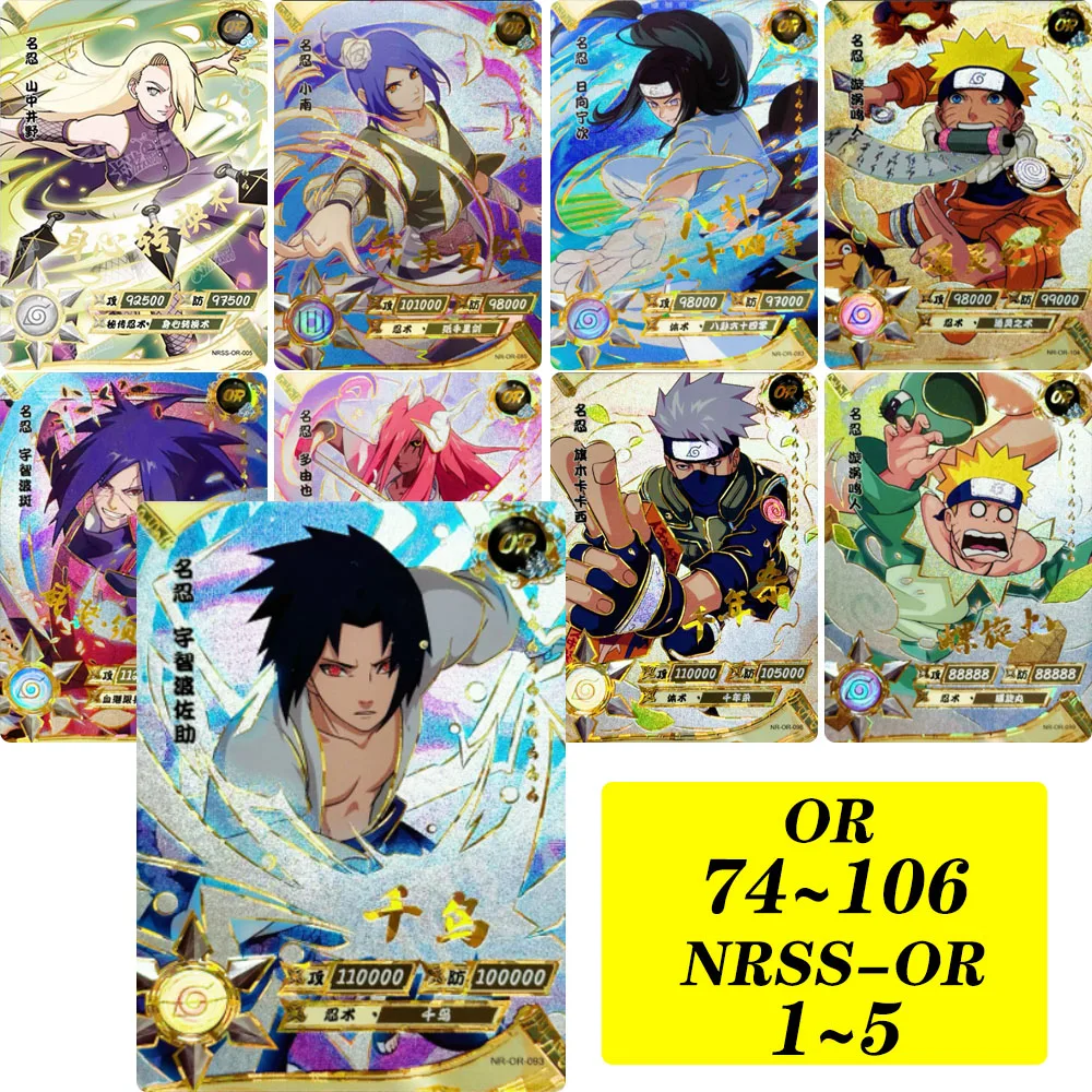 KAYOU NARUTO NRSS-OR 1~5 series OR 75~106 series Uchiha Sasuke Haruno Sakura Collection card Christmas birthday gift Game toys
