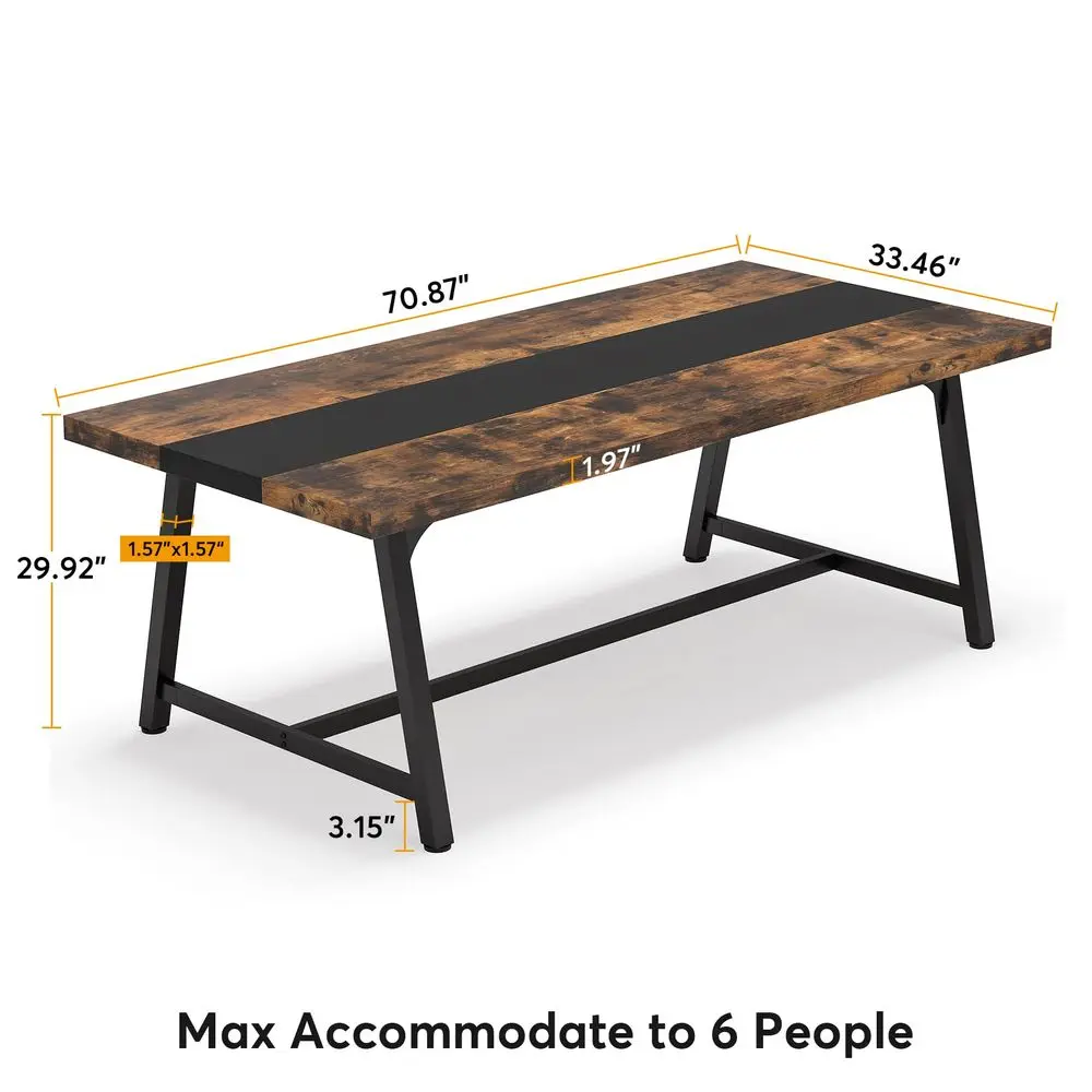

6FT Rectangle Conference Table, 70.87L x 33.46W x 29.92H Inches Meeting Table for Conference Room, Wood Office Executive Desk w