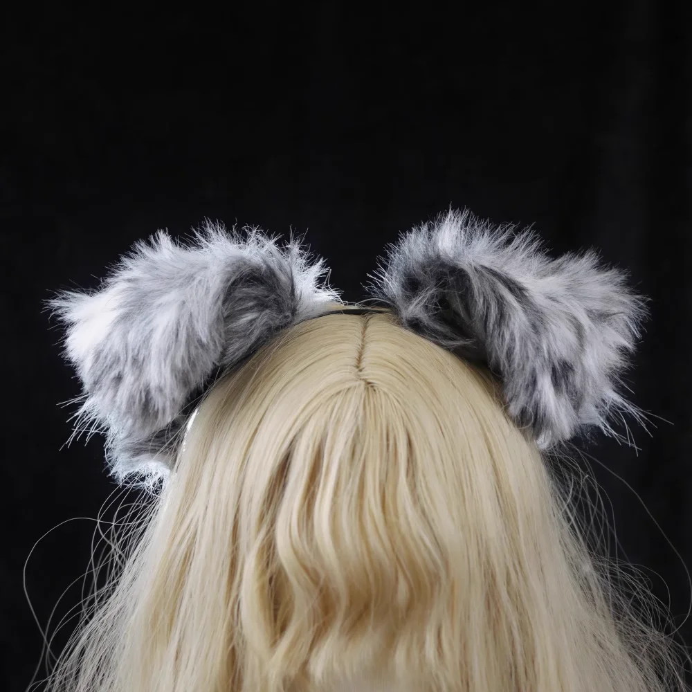 

New Hand Made Work Dog Border Collie Ears Hairhoop Heagwear Tail To Choose Gray Black White Costume Accessories Custom Made