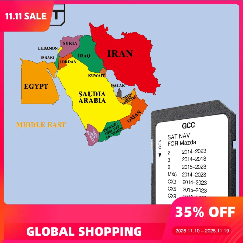 

2024 Update Maps GCC/Gulf Area\Middle East Version for Mazda 2/3/6/MX5/CX5/CX9 Connect1 Navi SD Card GPS Navigation Map system