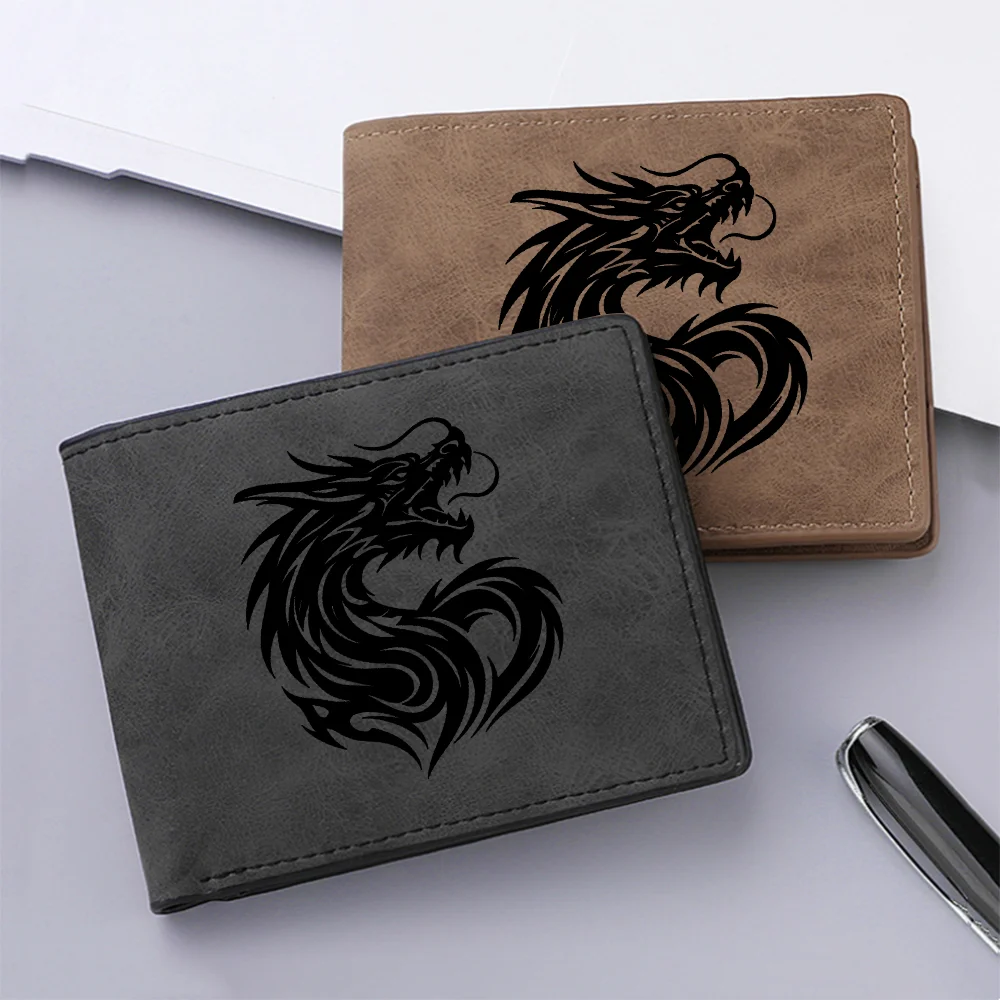 Men's Classic Mini Wallet, with Fashionable Patterns, Retro Prints, Multiple Card Slots, and a Compact Design.