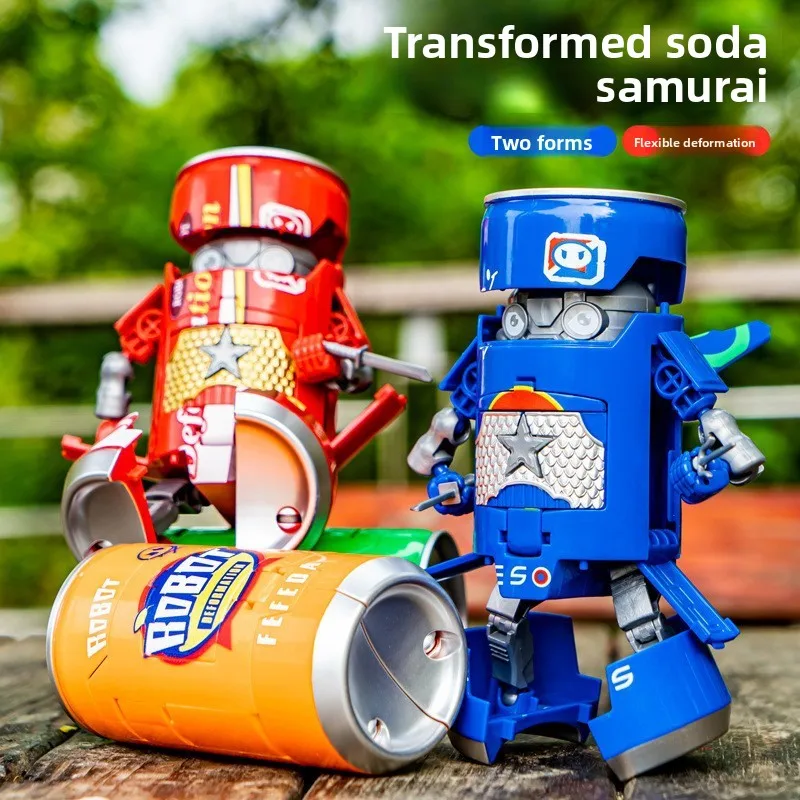 Spielzeug für Grundschüler: Can-Transformer Warrior (pädagogischer Soda-Dose-Roboter für Kinder, kleiner Geschenk-Roboter-Krieger)