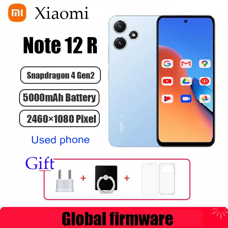 Xiaomi Redmi Note 12R 5G smartphoen Android 6GB ROM 128GB Qualcomm Snapdragon 4 gen2 50MP 5000mAh used phone
