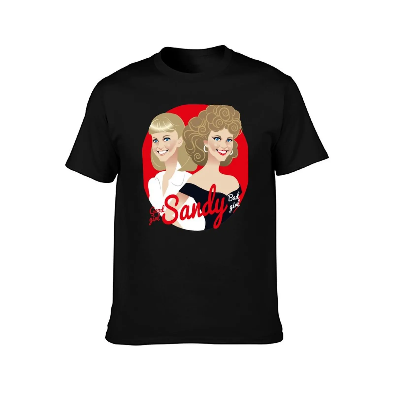Good girl Sandy Bad girl T-Shirt, Summer Casual Cotton Tee, Oversized Streetwear Tops, Vintage Graphic Print, Unisex Men Women