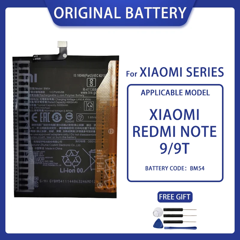 New Original BM54 Battery For Xiaomi redmi note 9 5G /Note 9T MTK 800U Batteries Bateria Fast Shipping