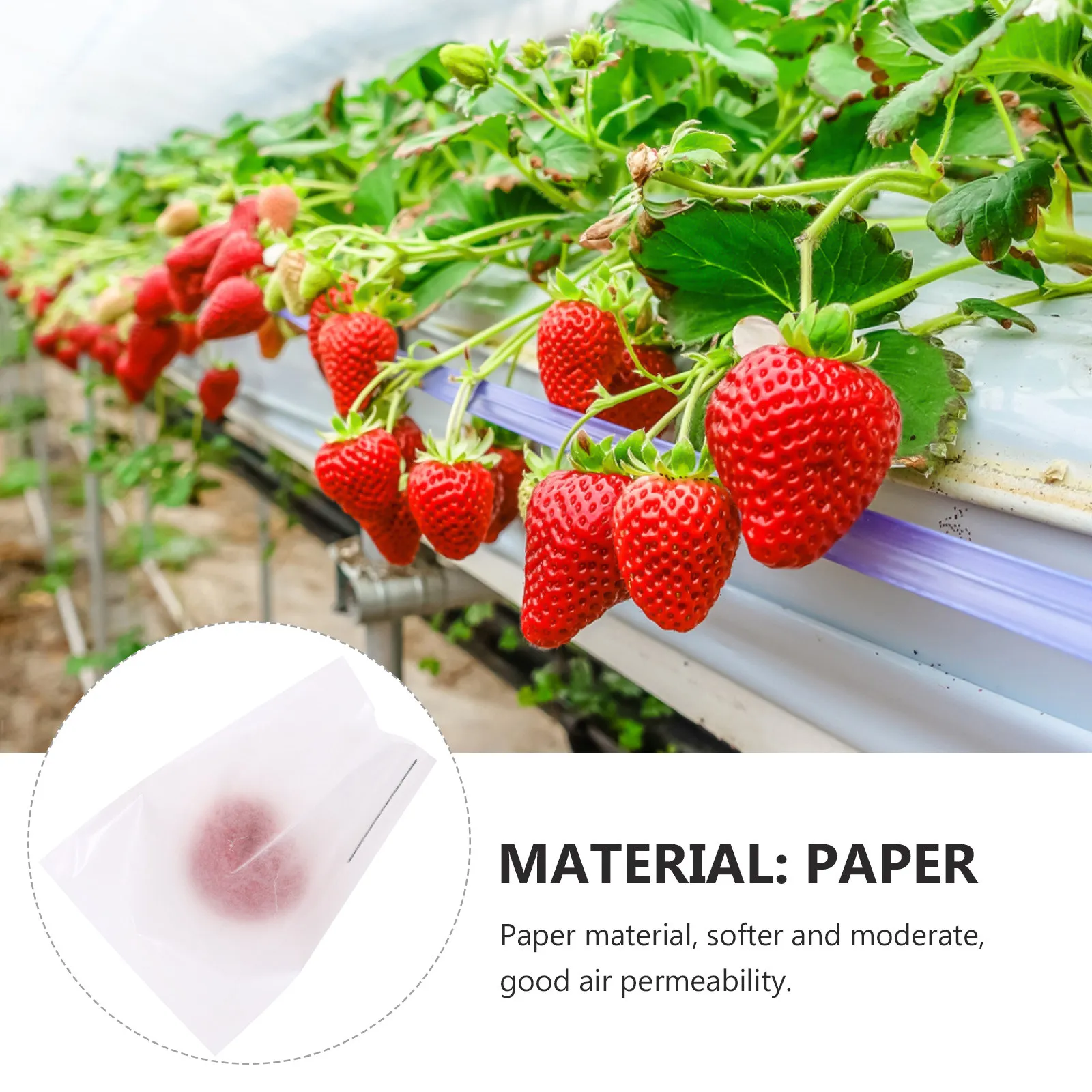 50Pcs Strawberry Anti-Insect Paper Nursery Bags Breathable Waterproof Plant Grow Bags Seedling Raising Fruit Tree Root