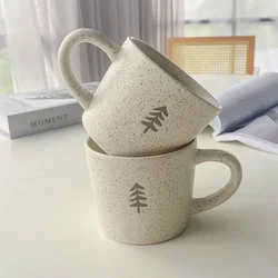 Japanese Ceramic Mug, High-value Coffee Mugs, Pine Tree Pattern Oat Breakfast Milk Kawaii Cup, Couple Tea Cups As Birthday Gift