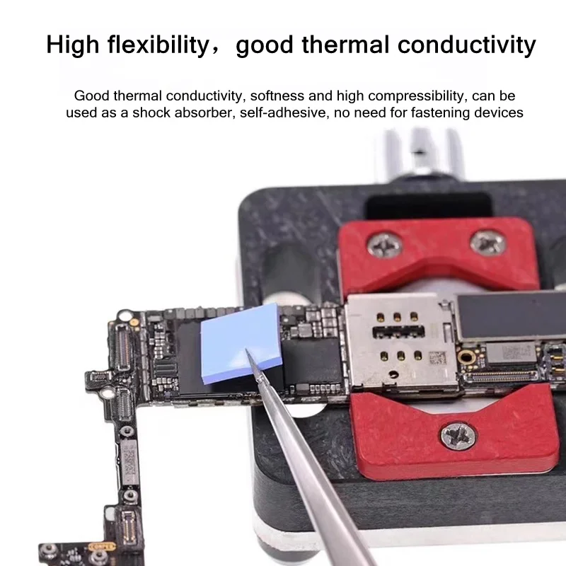 TE-P1 Pre Cut Thermal Pads 12x12x1.5mm Thermal Silicone Pad Heat Insulation Mobile Phone Motherboard Repair Silicone Sheet
