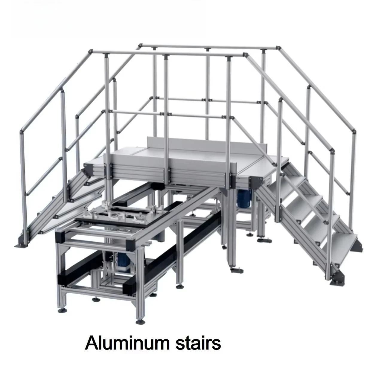 Aluminum Alloy Ladder, 150kg Load Capacity, Industrial Crosshair Staircase Movable, 1 Year Warranty, Durable and Stable