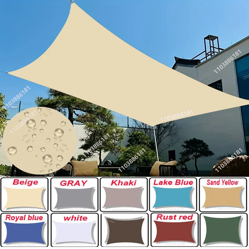 

17color outdoor sunshade sail, polyester waterproof and UV resistant sunshade umbrella, sunlight sunshade umbrella, used for te