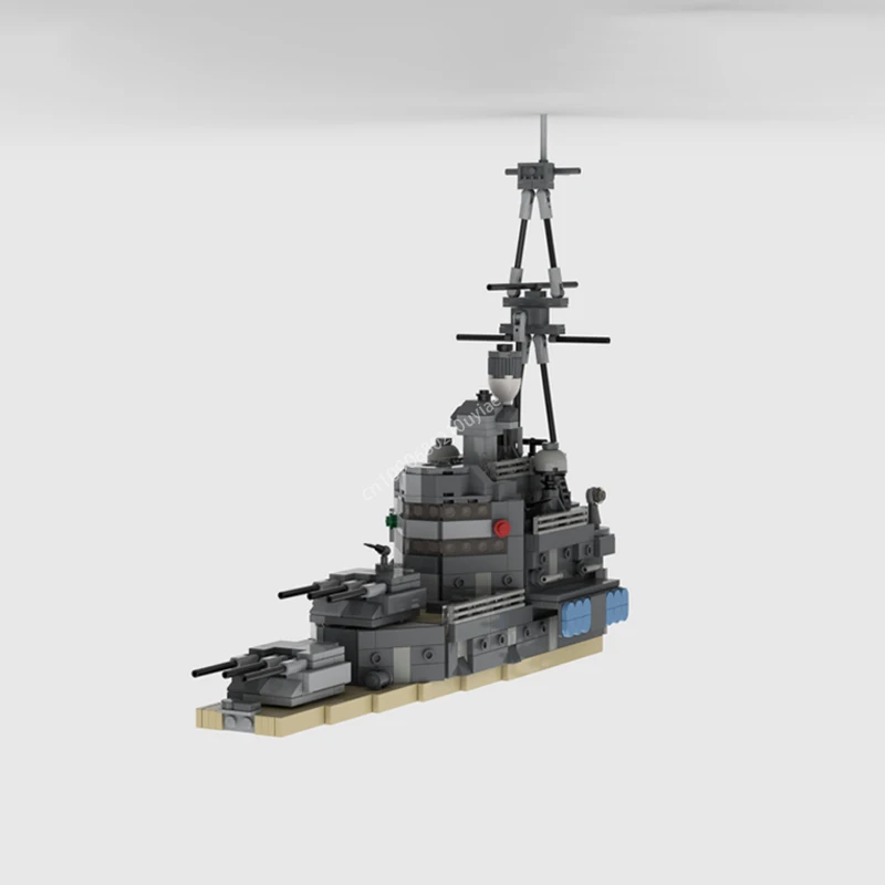 5557pcs MOC HMS Belfast 1939 Refit WW2 Model Bricks Military Warship Building Block Set Educational Toys for Collect Gift