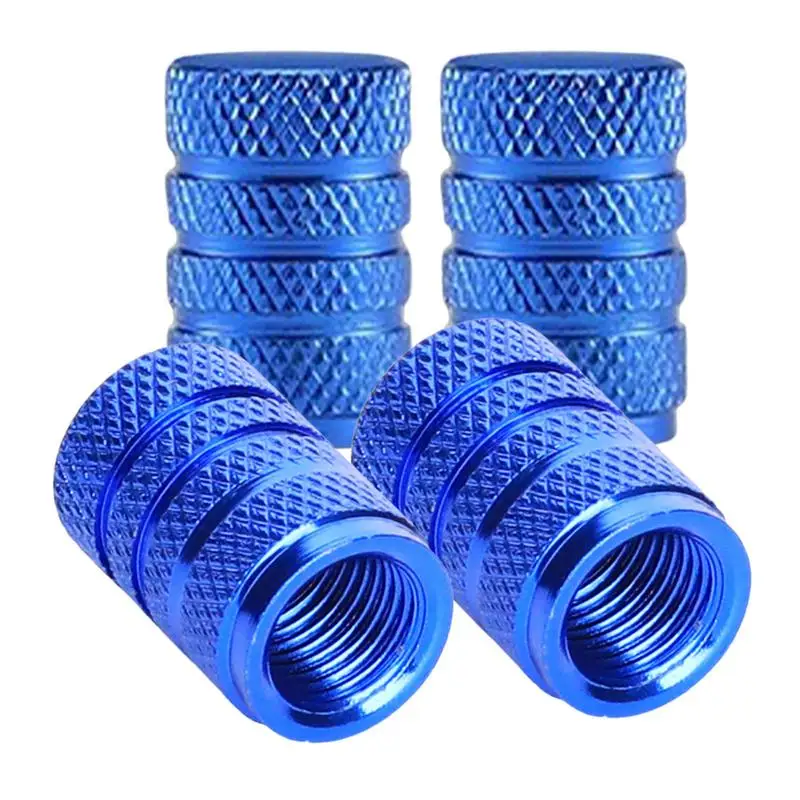 Tire Valve Stem Caps 4PCS Dustproof Valve Covers Aluminum Alloy Valve Dust Caps Tire Sealing Ring Wheel Air Caps Cover