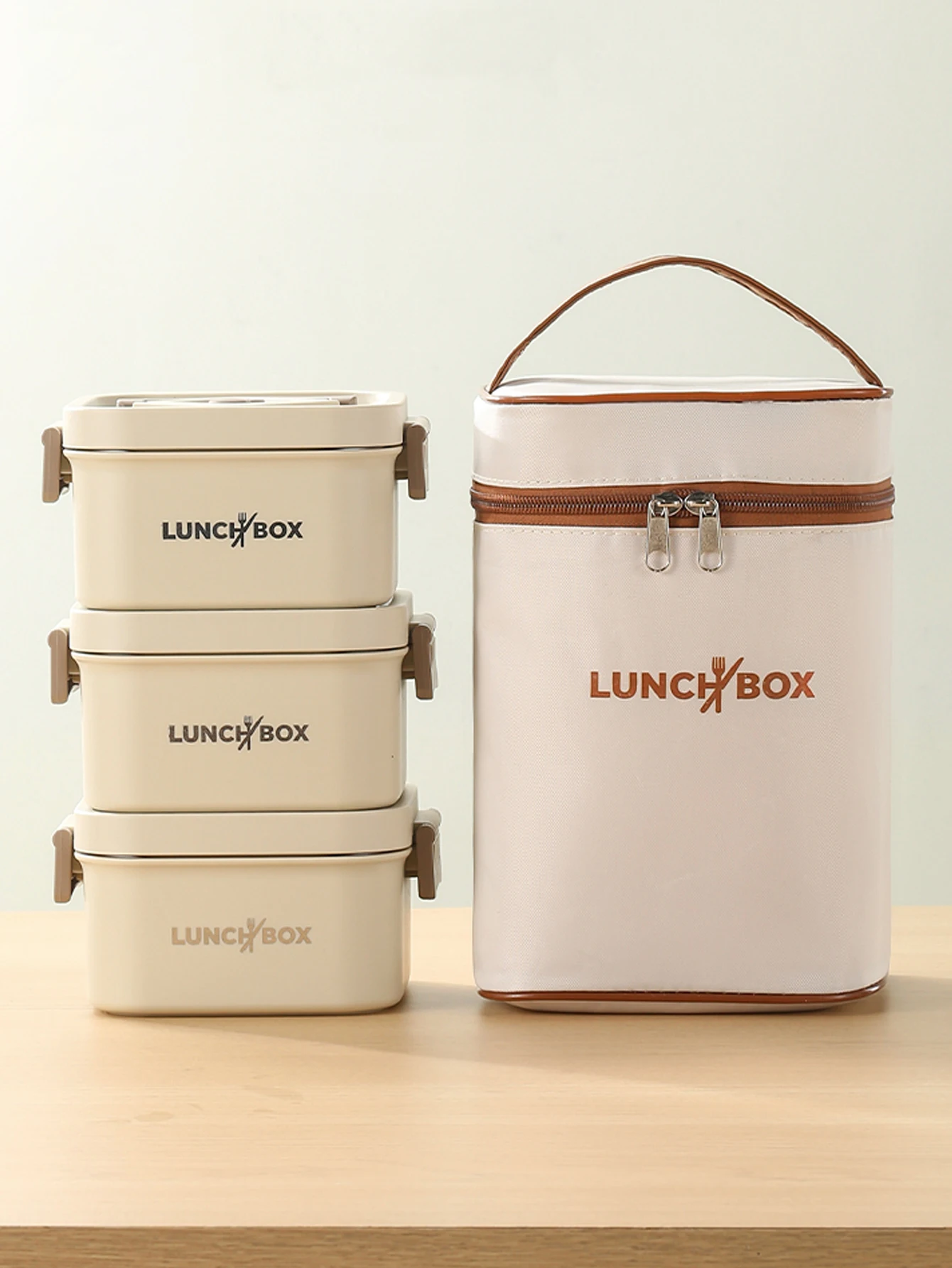 1/3/5Pc Portable Insulated Lunch Container Set, Stackable Stainless Steel Bento Box for Hot Food with Insulated Lunch Bag - view 6