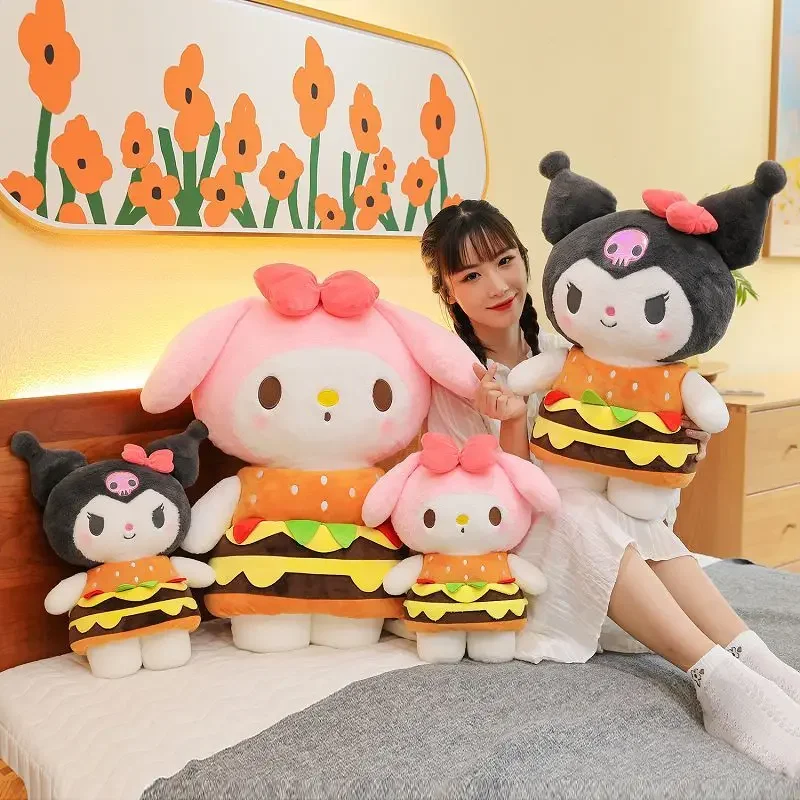 Muñeco de peluche Sanrio Kawaii Kuromi My Melody para niños, Animal de peluche desmontable, regalo de vacaciones, juguete de Anime de dibujos animados, tamaño grande de 80CM