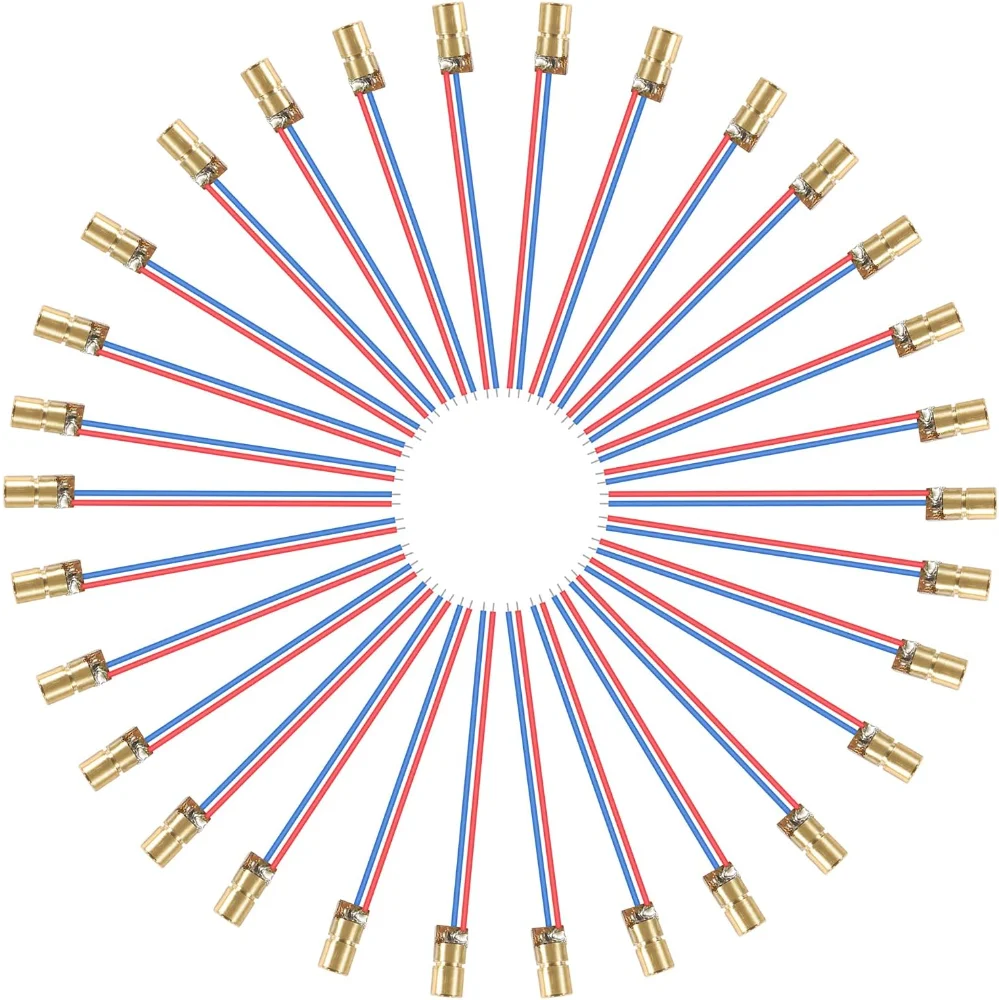 5V 650nm 5mW Red Dot Laser Diode Module 6mm Tube with Leads – Mini Red Laser Head for DIY, Positioning, Tools & Lab Projects