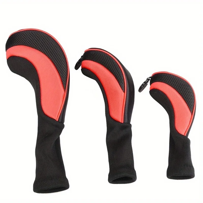 3pcs Professional Durable Breathable Golf Club Head Covers, Wood Driver Protect Headcover, Fairway Golf Putter Cover