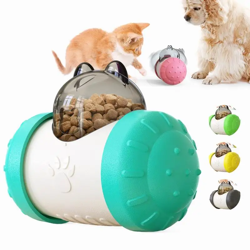 

Pet Toy Rocking Bear Leaky Food Tumbler Slow Food Ball Pet Cat And Dog Interactive Training Funny Toy Slow Feeder Swing Supplies