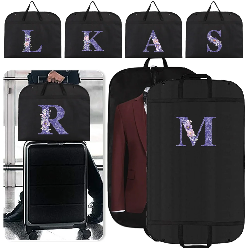 

Чехол для одежды дорожный, защитный, портативный, для хранения одежды, серия «Фиолетовый цветок», сумка для хранения костюмов и пальто