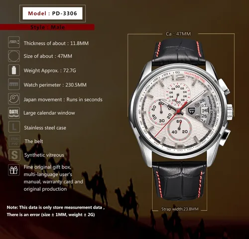 Imagen 2 del producto PAGANI DESIGN-reloj de pulsera de cuarzo para hombre, cronógrafo con logo Original, movimiento VK67, informal, a la moda, resistente al agua hasta 30M