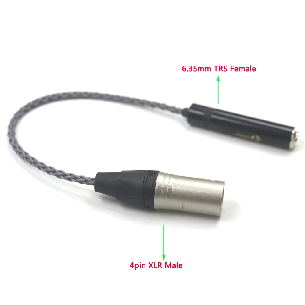 Haldane GrayJelly 4pin XLR Balanced Male to 1/4 6.35mm TRS Female Audio Adapter Cable XLR M to 6.5mm F Cable