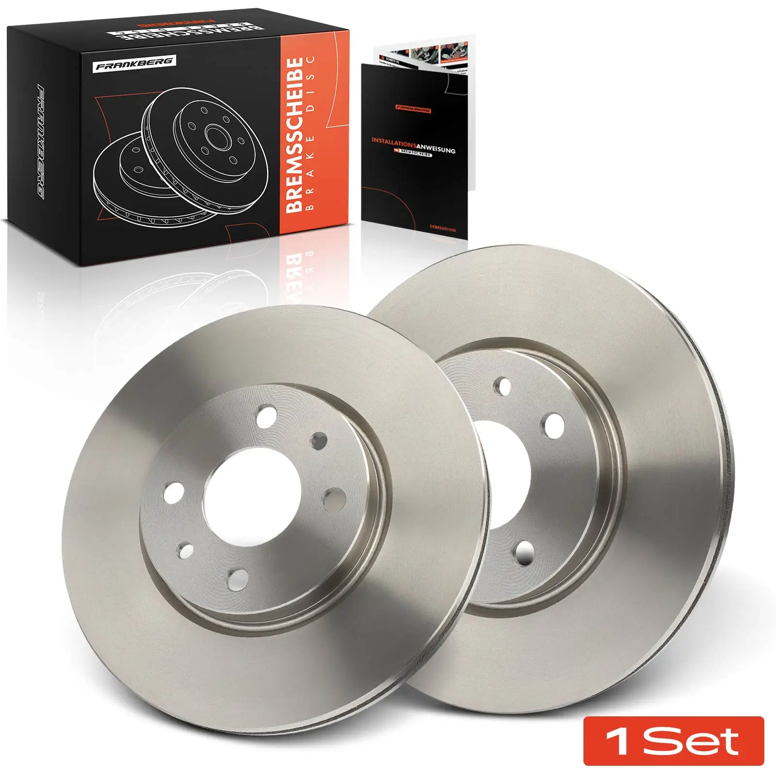 Frankberg 2x Remschijven vooras voor Lancia Dedra SW Musa Ypsilon Peugeot Bipper Tepee Bj vanaf 1994 46401356 71739640 424973