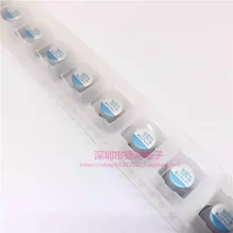10-100PCS 16V220UF 8X10 PXE Series 220UF16V Surface mount Solid State Capacitor Original Black Diamond