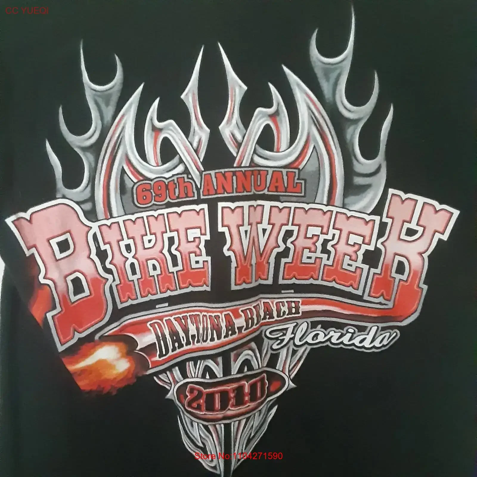 69th Annual Bike Week 2010 Daytona Men's M Black  T Shirt vintage Washed Slightly Comfortable Stretched streetwear Breathable