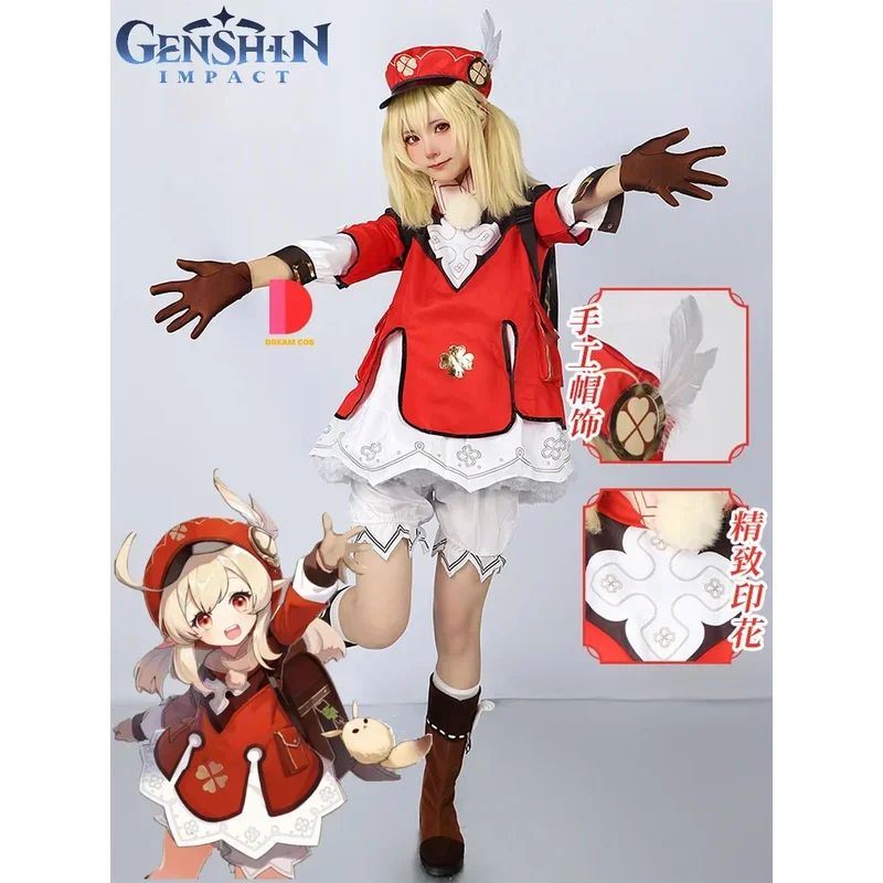 Genshin Impact Klee Косплей Костюм Лоли Аниме Игровой Наряд для Детей и Взрослых Рыцари Фавориуса Высокое Качество Хэллоуин Па #   1