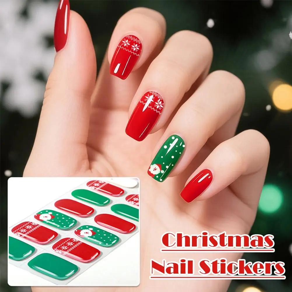 ホットクリスマス雰囲気ネイルステッカー雪だるま雪の結晶品質高かわいいワピティデコネイルアートネイル自己粘着ステッカー E7S3
