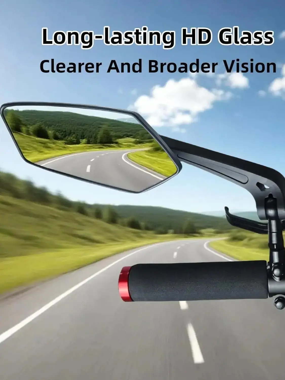 AliExpress NONE 360-Degree Rotating Bike Mirrors for Handlebars with Scratch-Resistant Glass Lens Universal Safe Riding Rear View Mirrors
