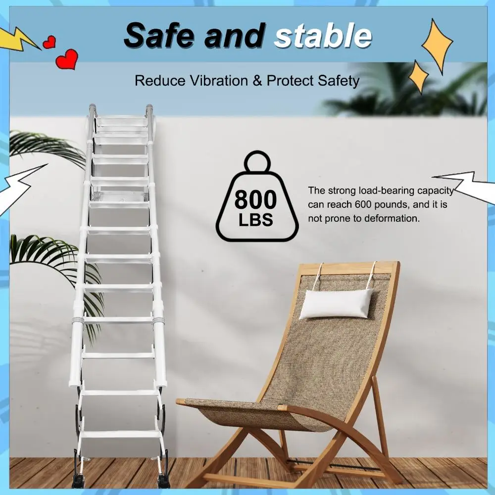 

Настенная складная лестница с поручнями, выдвижная чердачная лестница для дома, использования внутри/вне помещений, для склада/подвала