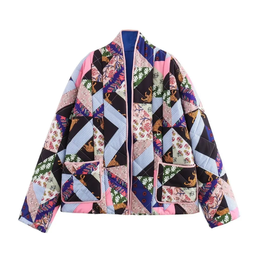 

Women's Printed Cotton-Padded Jacket Loose Fit European And American Style Fashionable Outerwear for