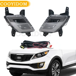 LED Fog Lights For Kia Sportage 2011-2015 US Version LED DRL Fog lamp Driving Runninglight Headlight With Bidirectional Function