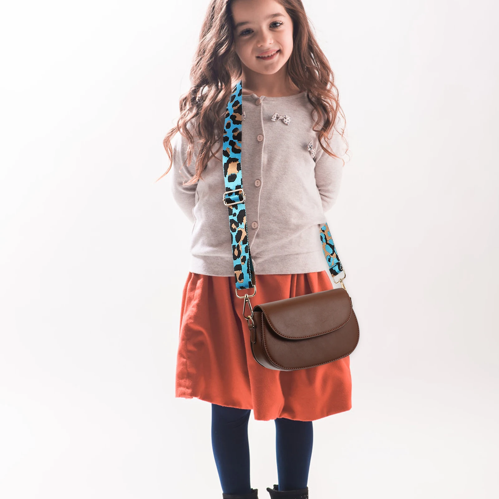 สายสะพายไนลอนแบบปรับได้ลายเสือดาวสำหรับกระเป๋าสะพายข้าง/กระเป๋าสะพายไหล่